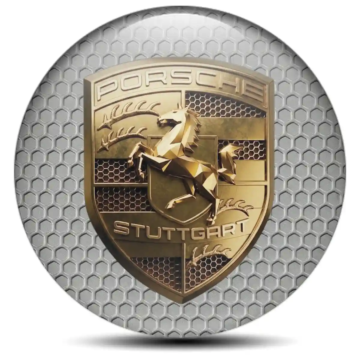 Porsche Logo Silicone Emblem Self-Adhesive Cabin Style