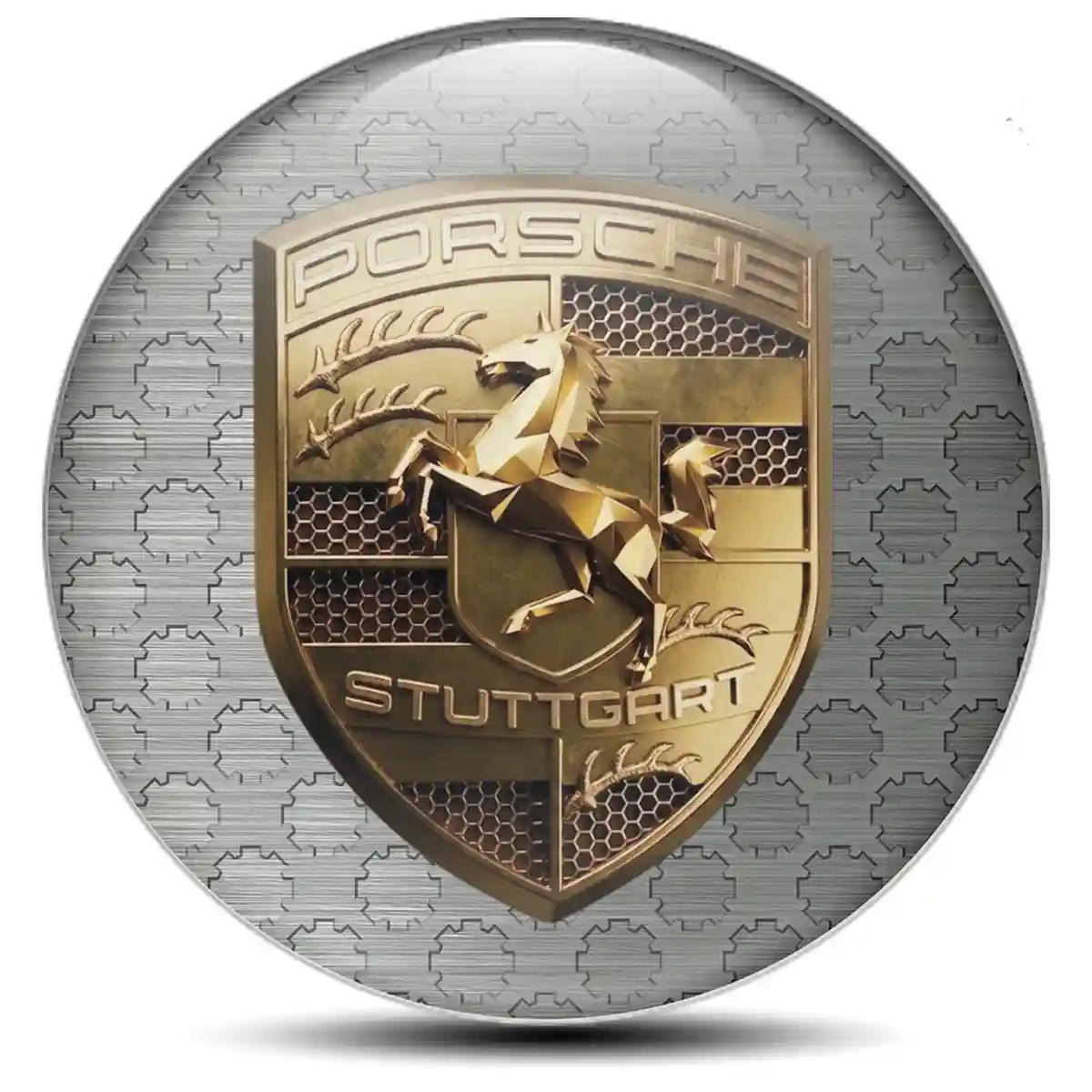 Porsche Logo Silicone Emblem Self-Adhesive Elite Finish