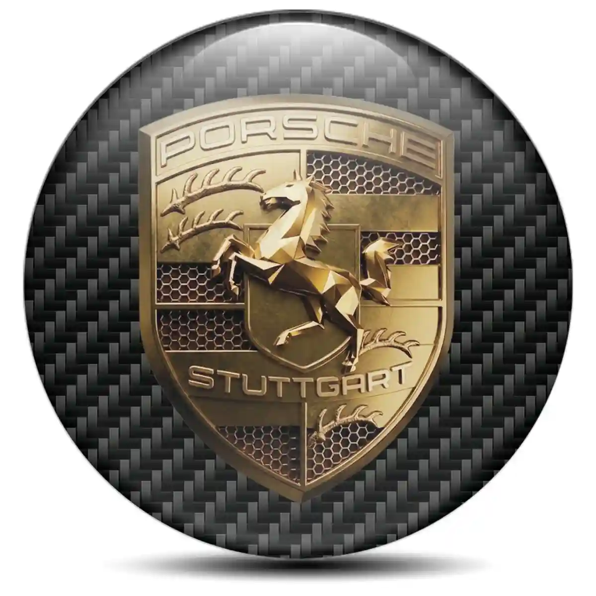 Porsche Logo Silicone Emblem Self-Adhesive Exterior Luxe