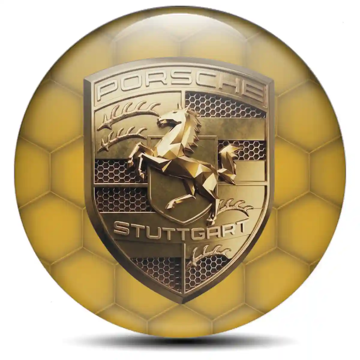 Porsche Logo Silicone Emblem Self-Adhesive Opulent Line