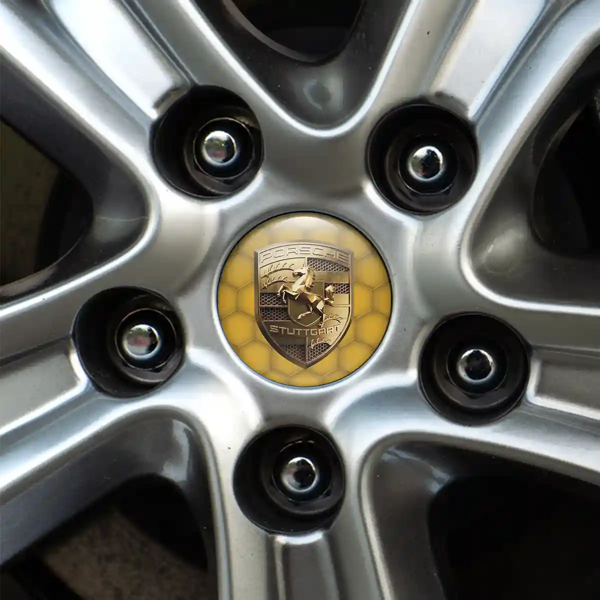 Porsche Logo Silicone Emblem Self-Adhesive Opulent Line