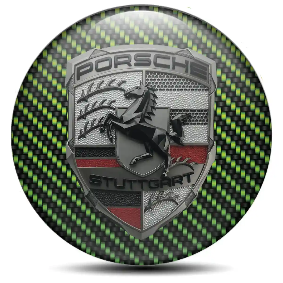 Porsche Logo Silicone Emblem Self-Adhesive Outer Style