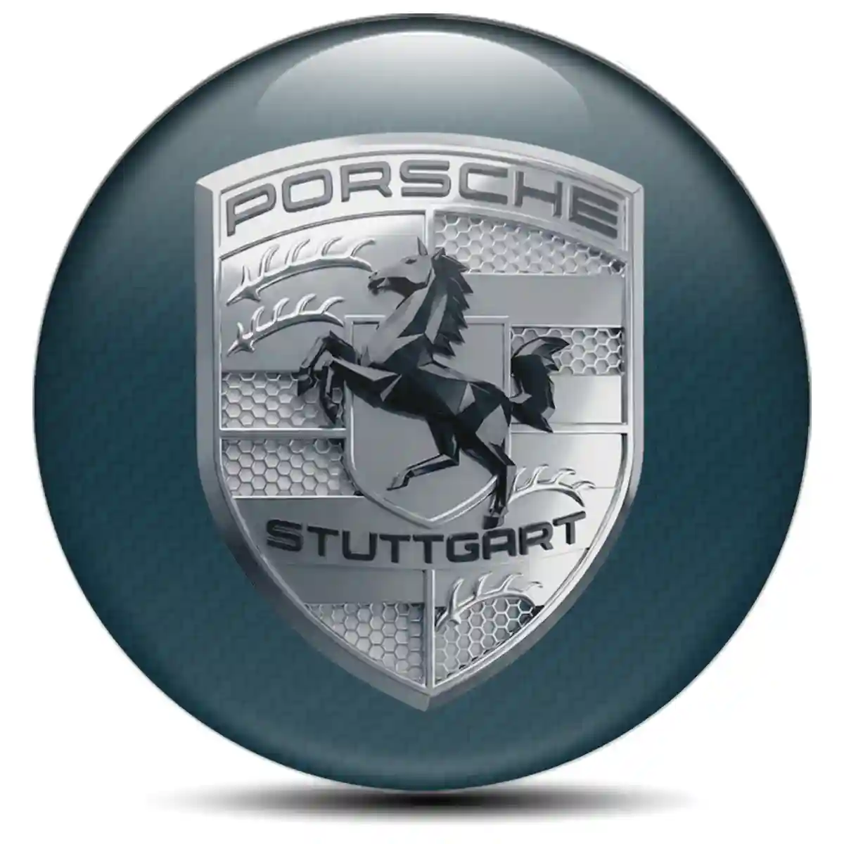 Porsche Logo Silicone Emblem Self-Adhesive Premium Dome