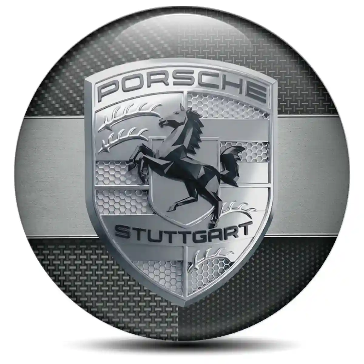 Porsche Logo Silicone Emblem Self-Adhesive Prime Quality