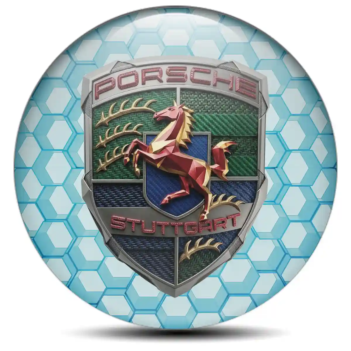 Porsche Logo Silicone Emblem Self-Adhesive Signature Grade