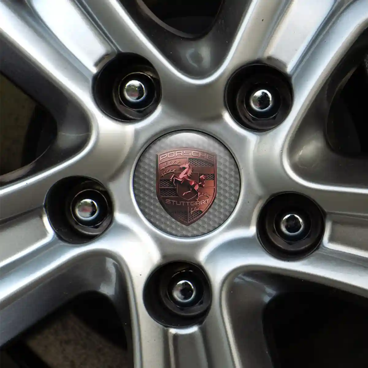 Porsche Logo Silicone Emblem Self-Adhesive Sleek Style