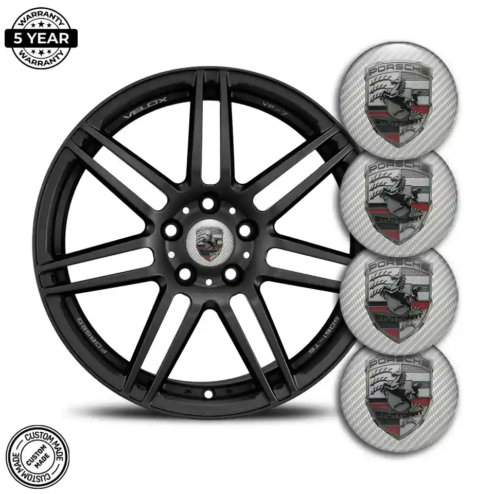 Porsche Logo Silicone Emblem Self-Adhesive Sport Tuning