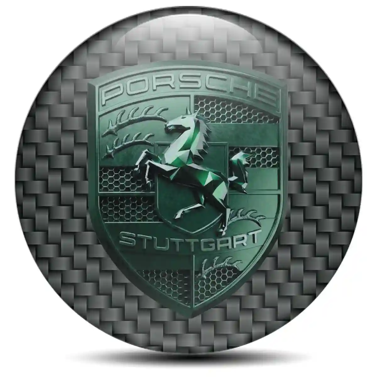 Porsche Logo Silicone Emblem Self-Adhesive Street Tuning