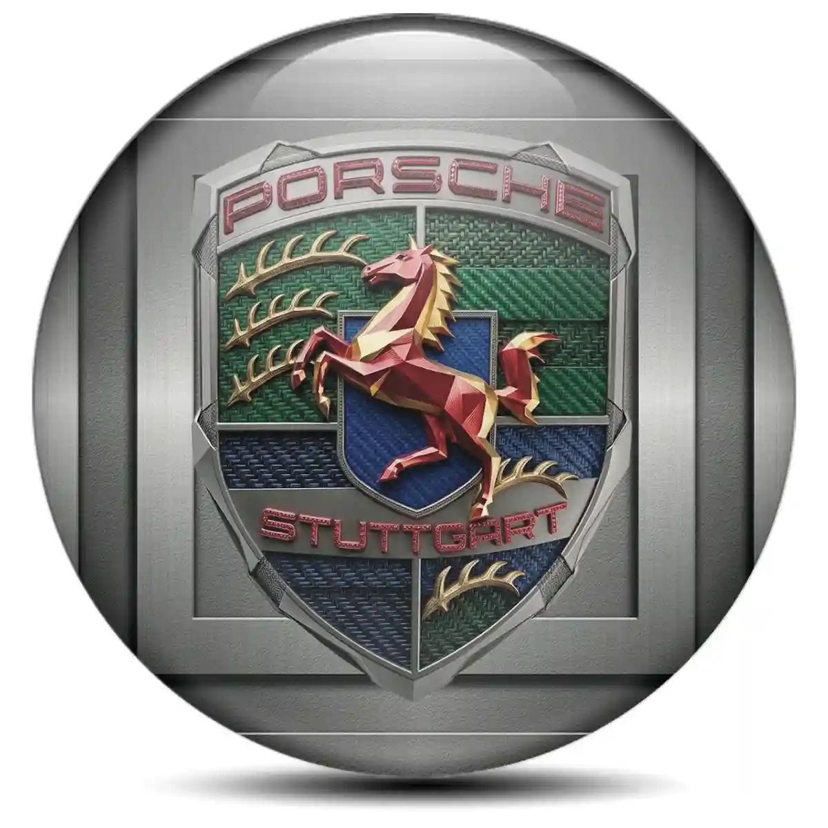 Porsche Logo Silicone Emblem Sport Tuning