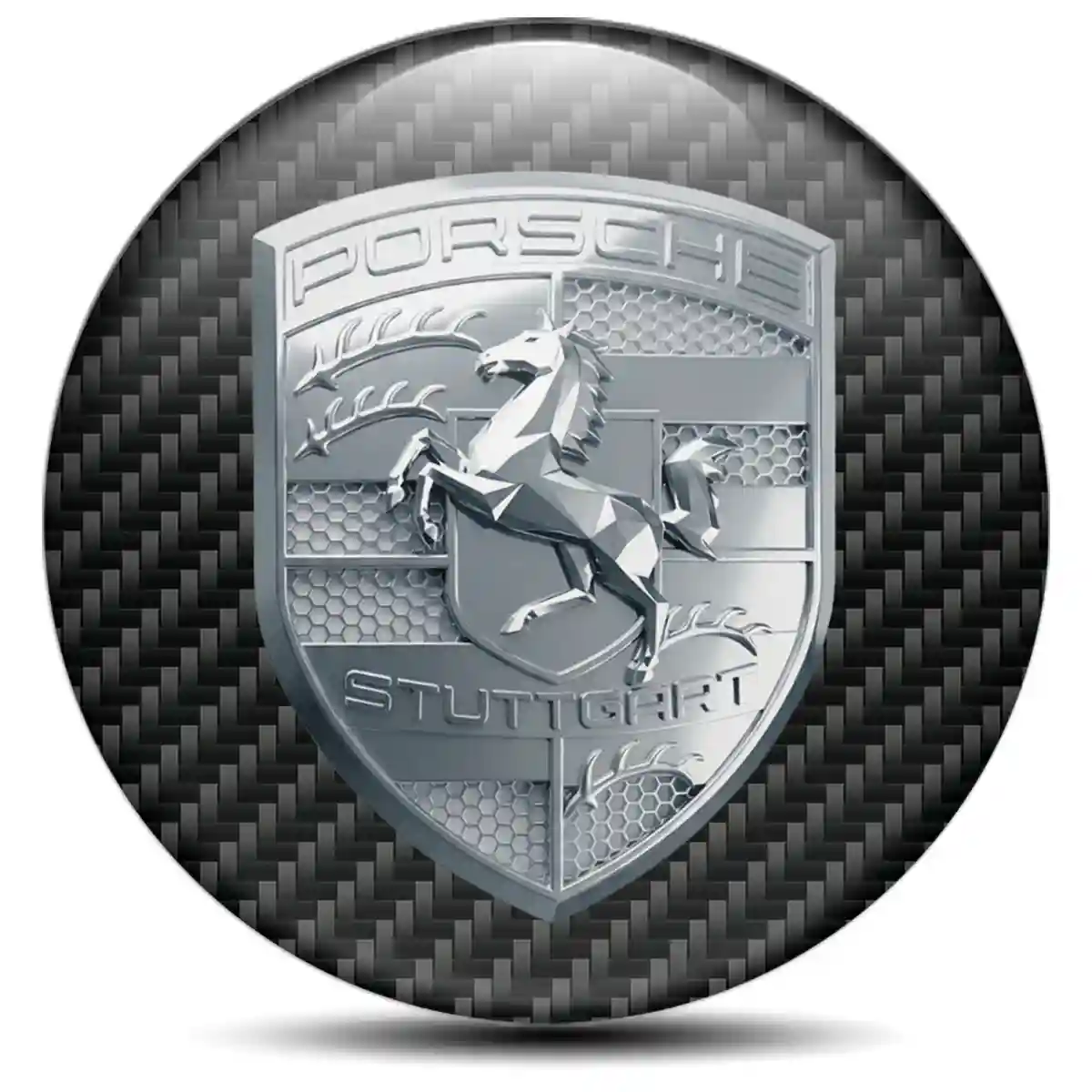 Porsche Logo Silicone Sticker Auto Tuning
