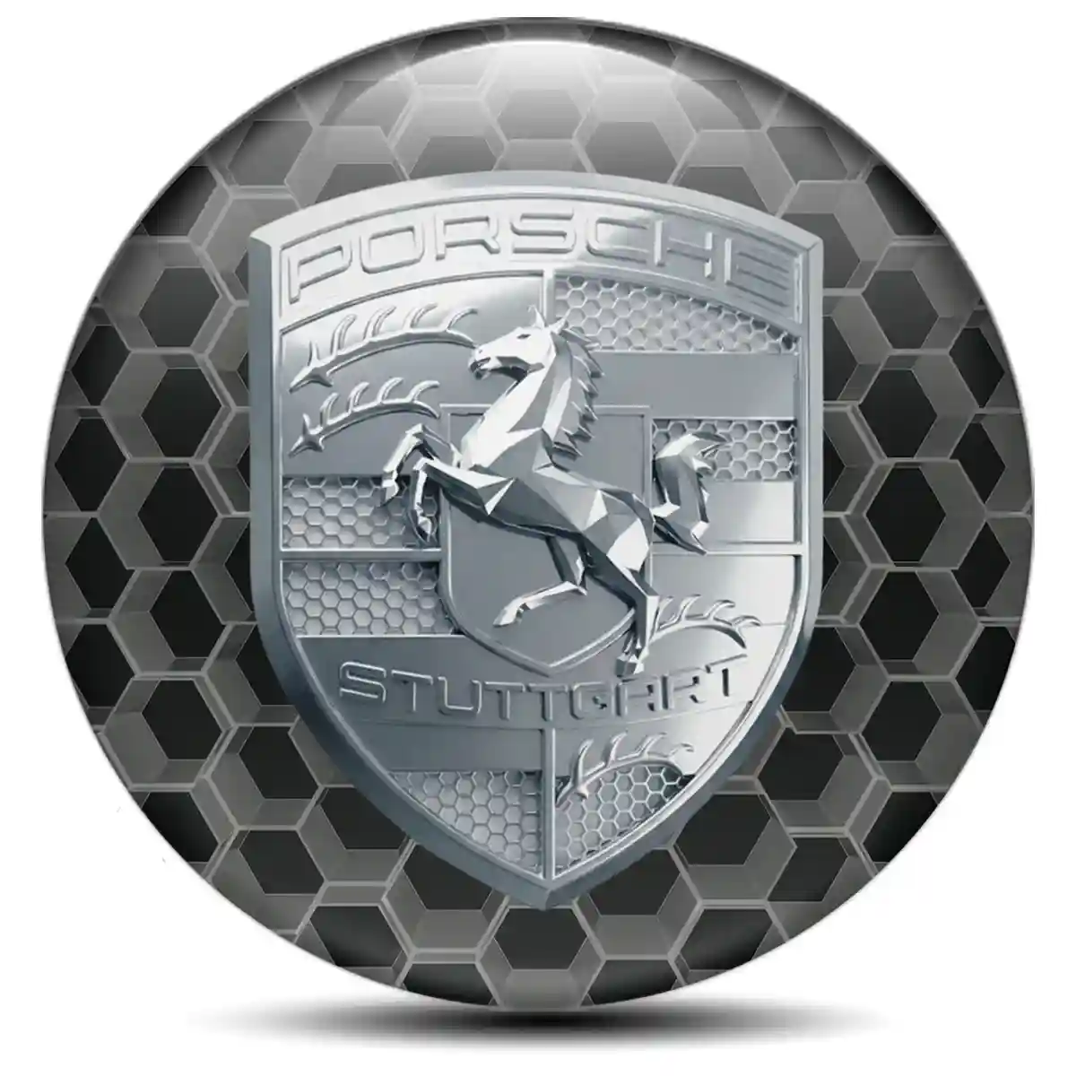 Porsche Logo Silicone Sticker Branded Line
