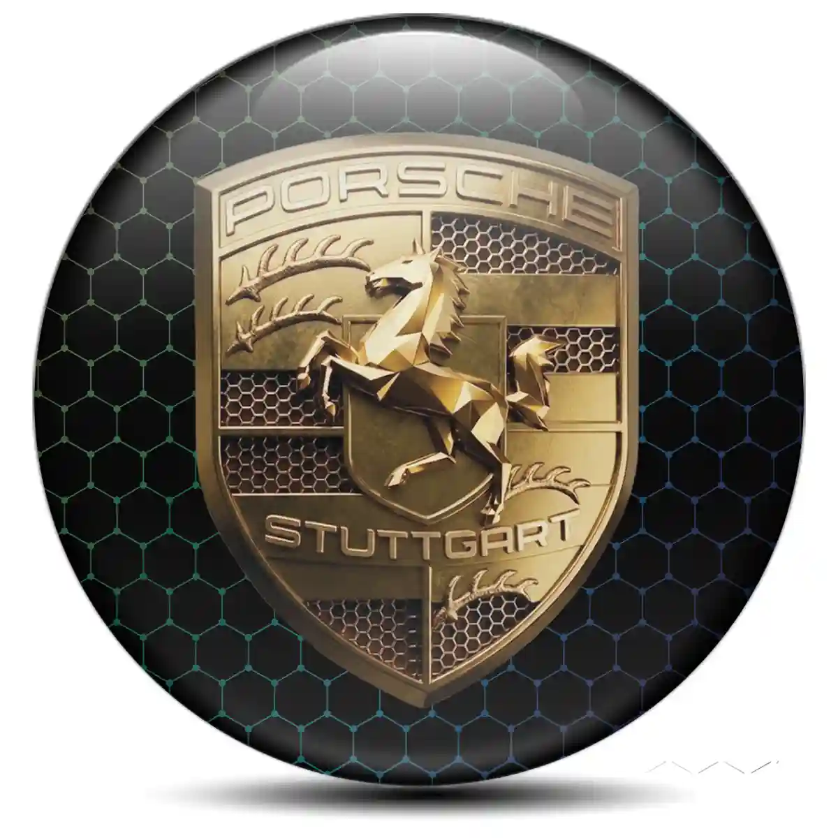 Porsche Logo Silicone Sticker Cabin Style