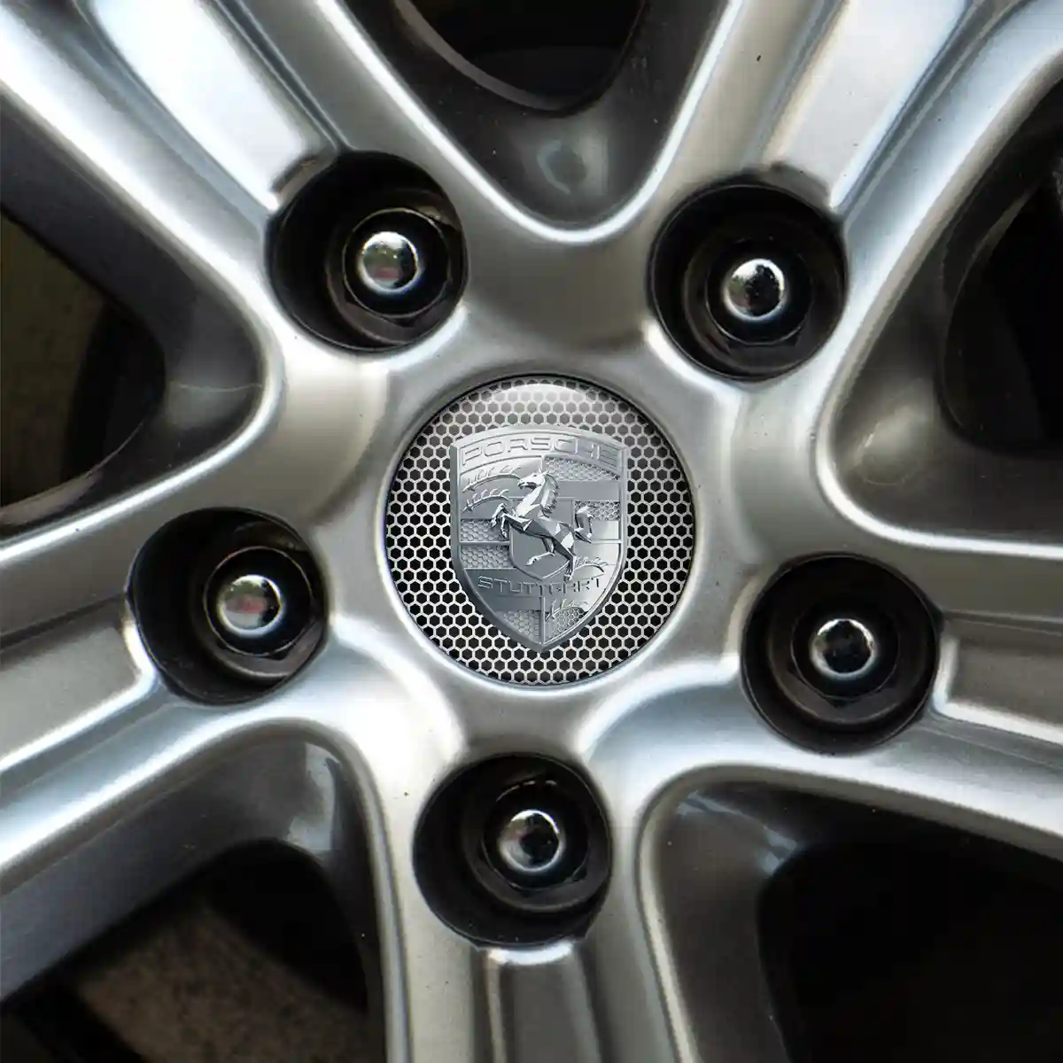 Porsche Logo Silicone Sticker Outer Style