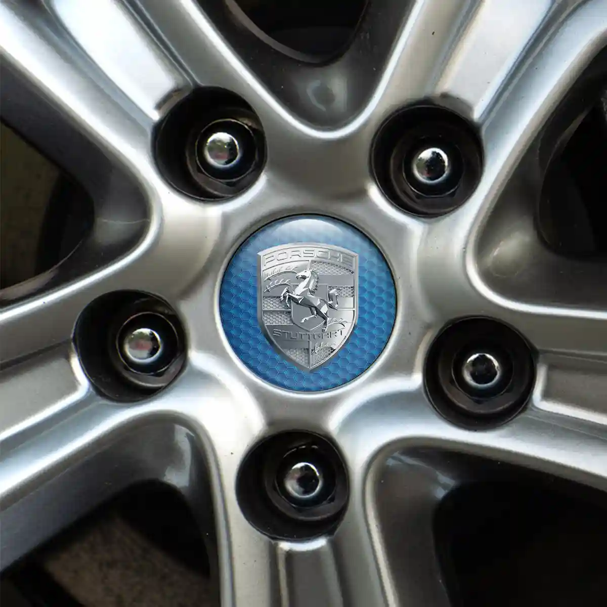 Porsche Logo Silicone Sticker Premium Dome