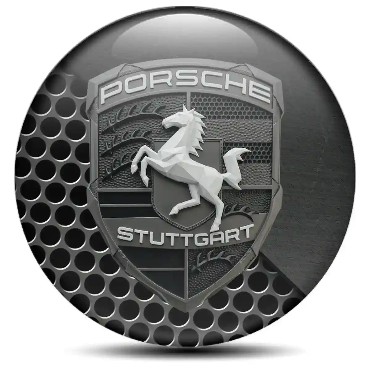 Porsche Logo Silicone Sticker Prime Quality