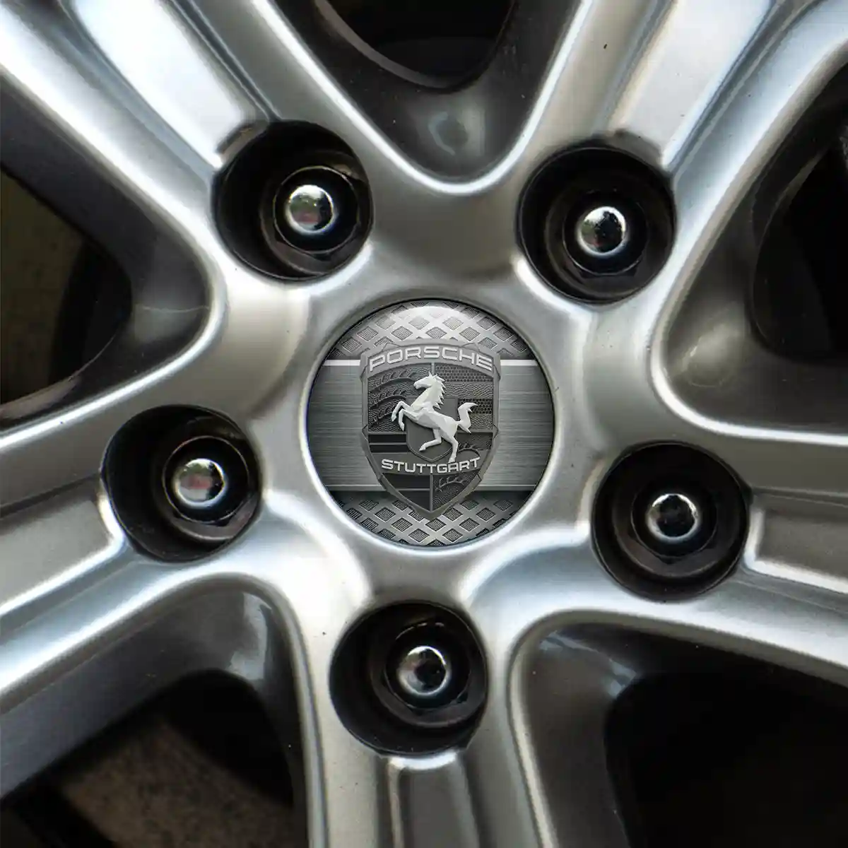 Porsche Logo Silicone Sticker Refined Design