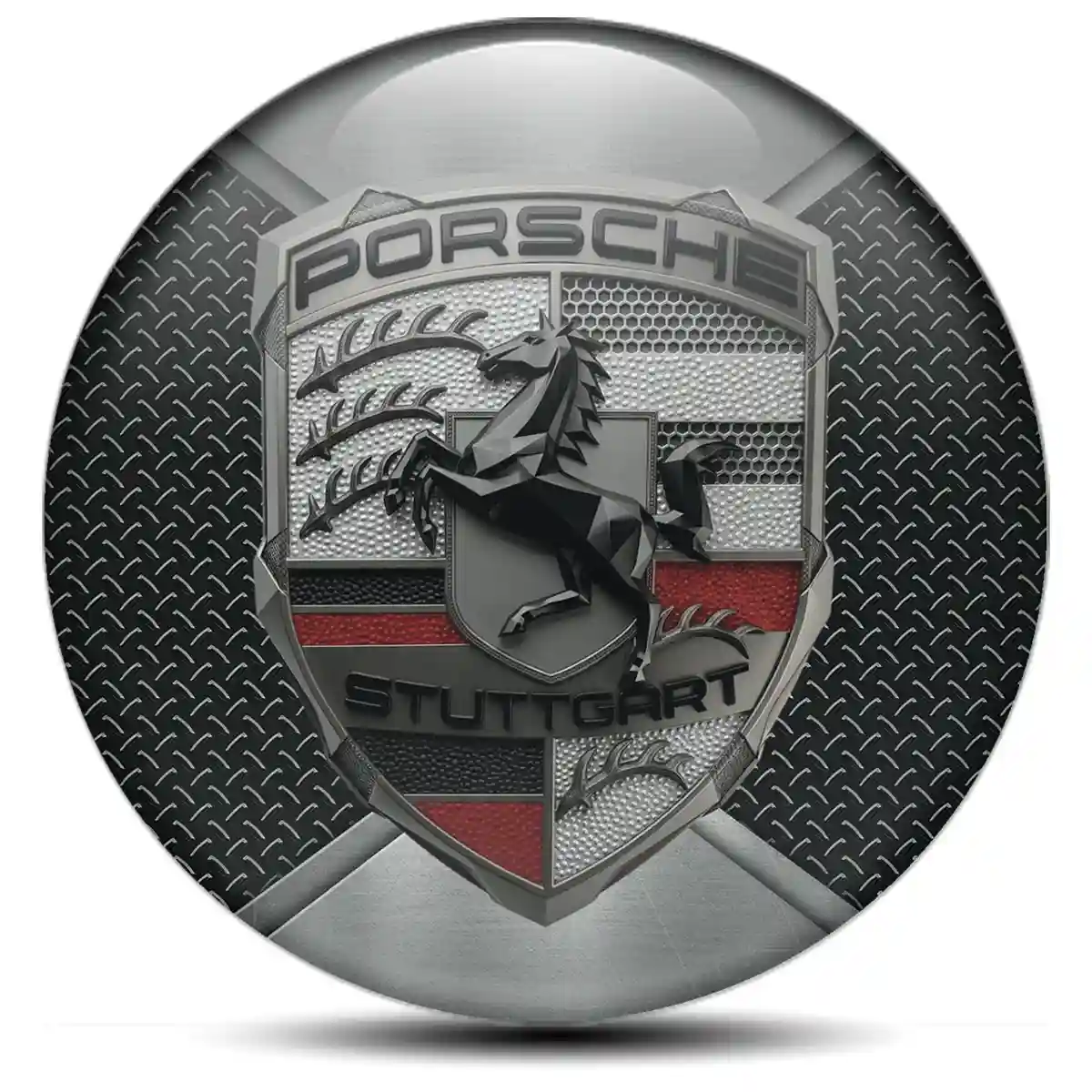 Porsche Logo Silicone Sticker Self-Adhesive Cabin Style