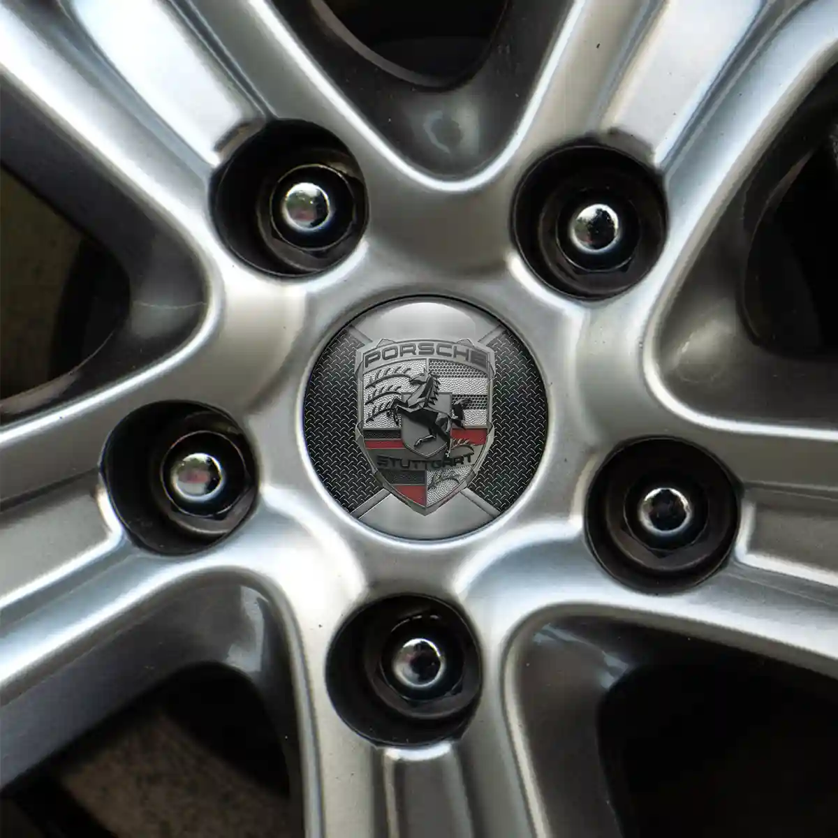 Porsche Logo Silicone Sticker Self-Adhesive Cabin Style