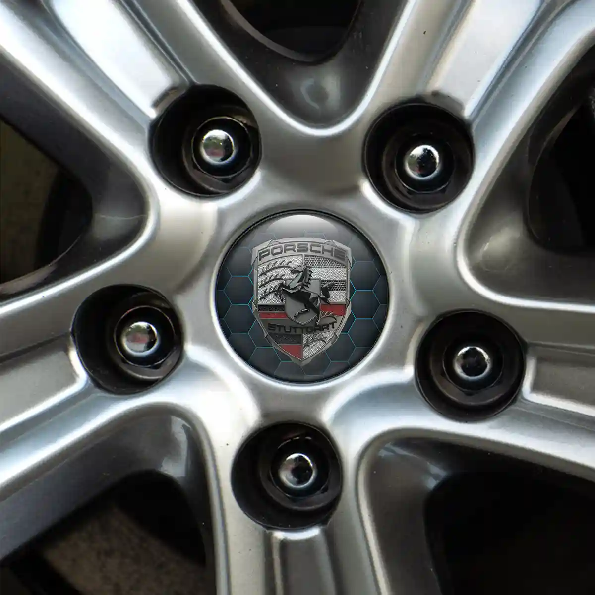 Porsche Logo Silicone Sticker Self-Adhesive Deluxe Edition