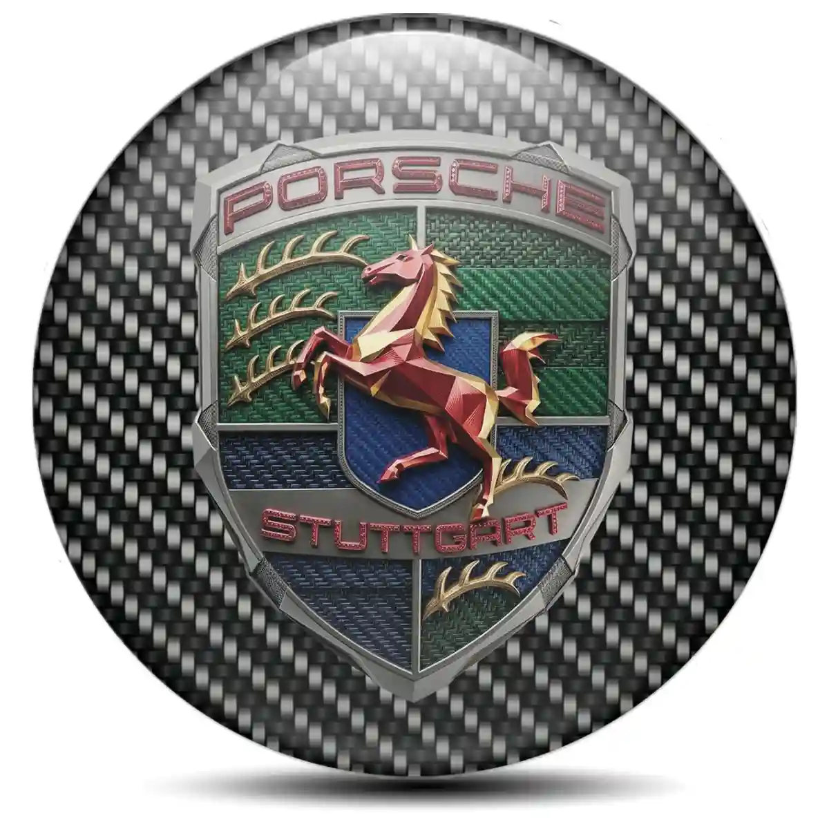 Porsche Logo Silicone Sticker Self-Adhesive Elite Edition