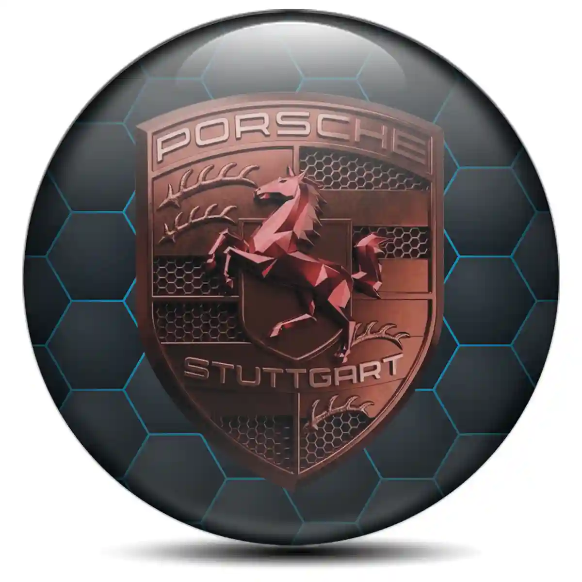 Porsche Logo Silicone Sticker Self-Adhesive Exterior Luxe