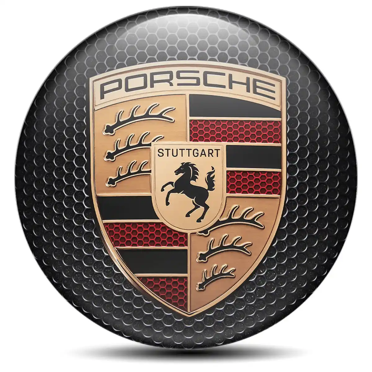 Porsche Logo Silicone Sticker Self-Adhesive High Quality