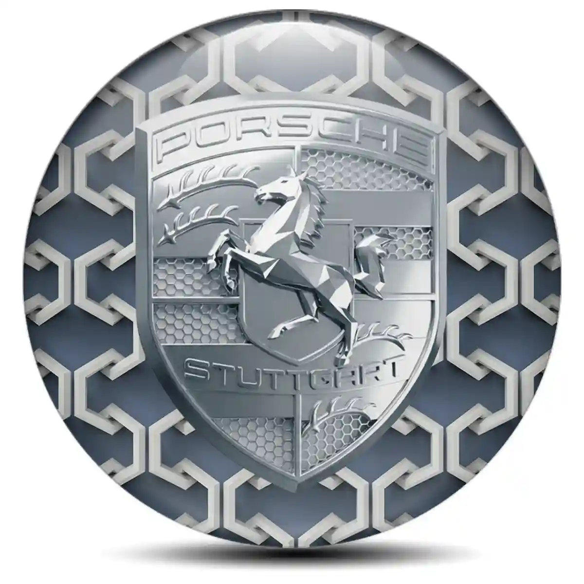 Porsche Logo Silicone Sticker Self-Adhesive Noble Edition