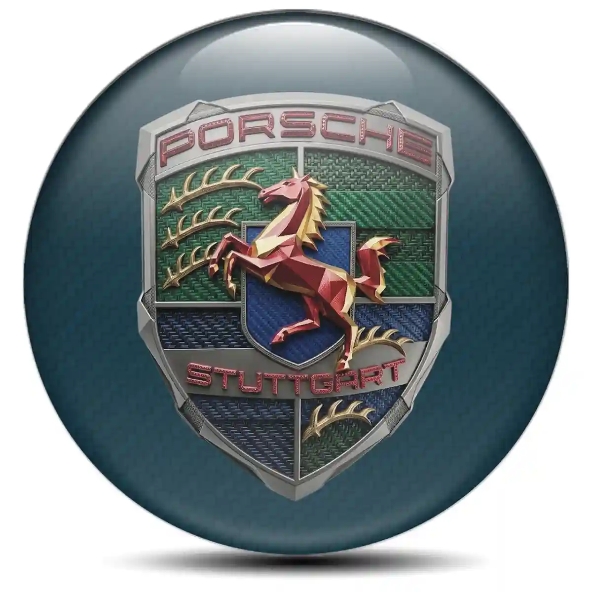 Porsche Logo Silicone Sticker Self-Adhesive Prime Quality