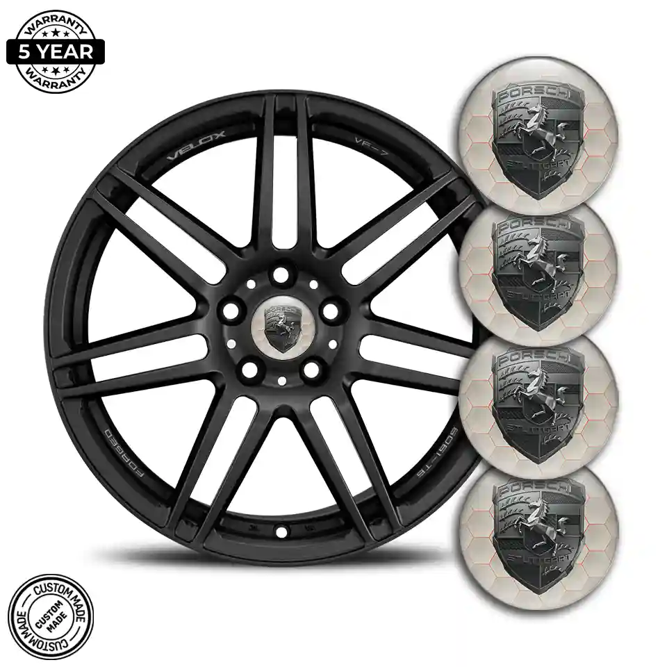 Porsche Logo Silicone Sticker Self-Adhesive Resin Luxe