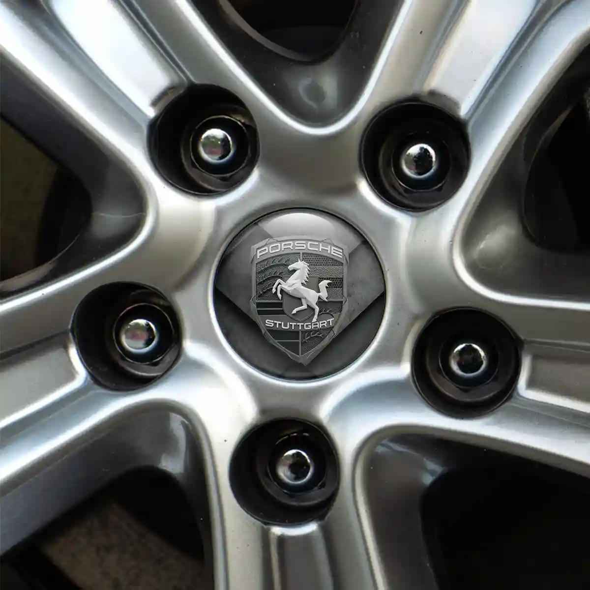 Porsche Logo Silicone Sticker Self-Adhesive Sport Tuning