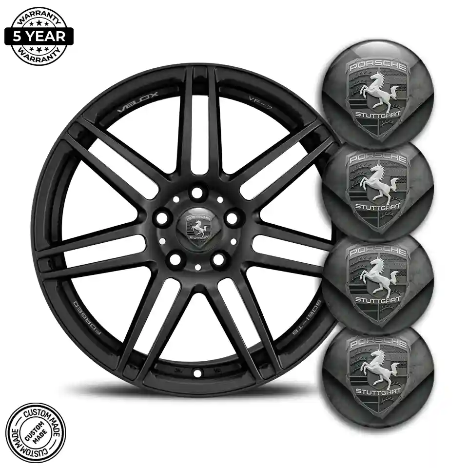 Porsche Logo Silicone Sticker Self-Adhesive Sport Tuning