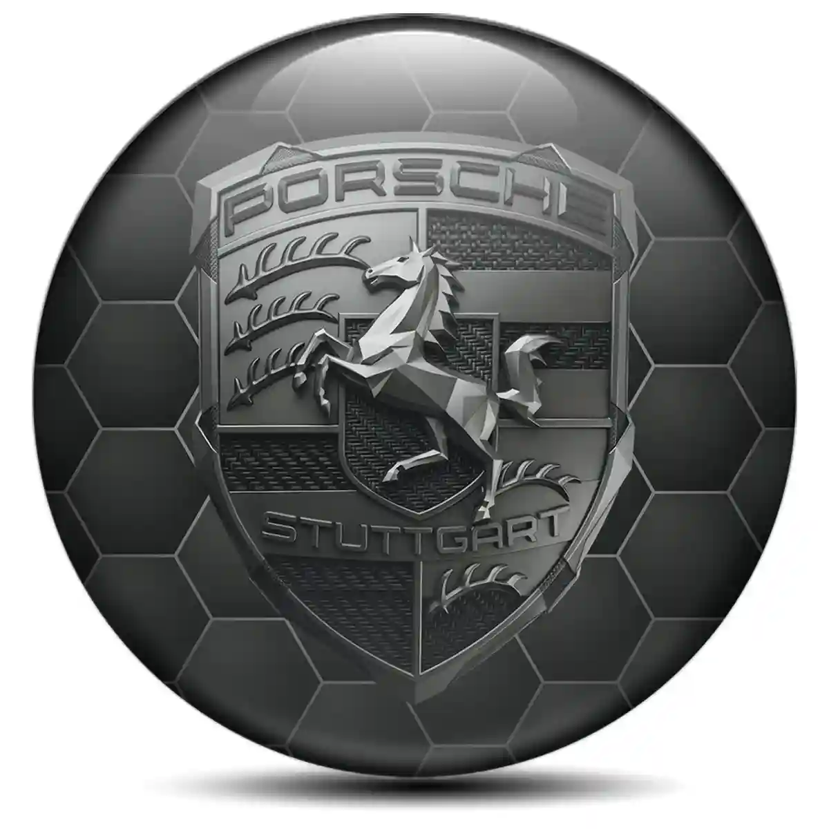 Porsche Logo Silicone Sticker Self-Adhesive Street Tuning