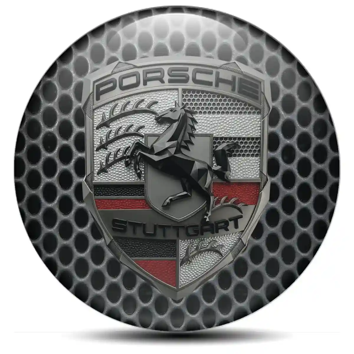 Porsche Logo Silicone Sticker Sleek Style