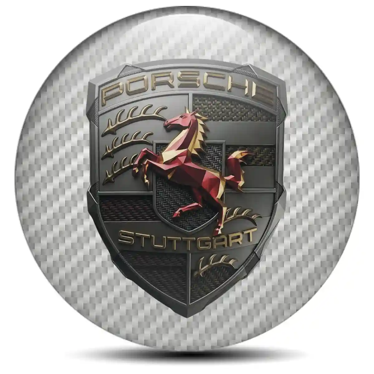 Porsche Logo Silicone Sticker Sport Tuning