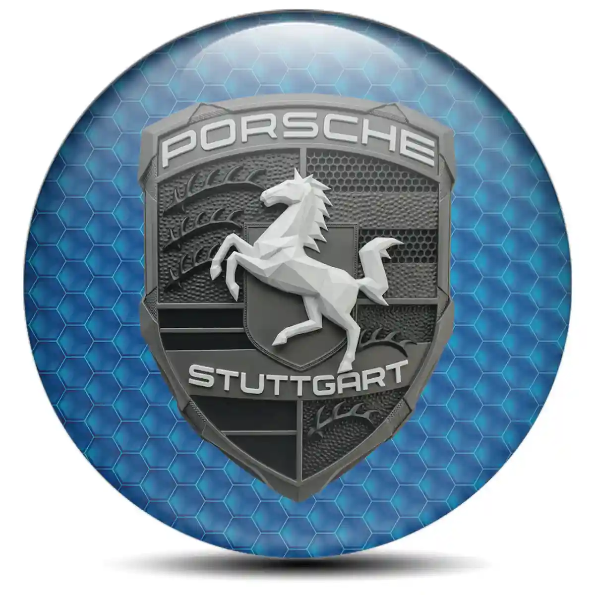 Porsche Logo Sticker Premium Dome
