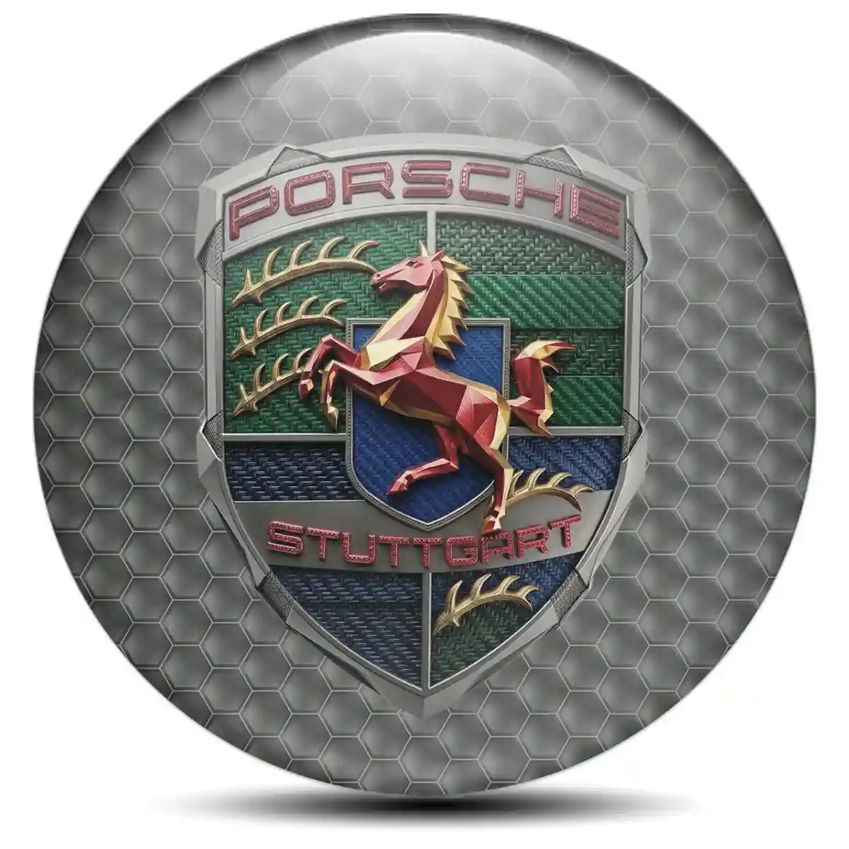 Porsche Logo Sticker Resin Luxe
