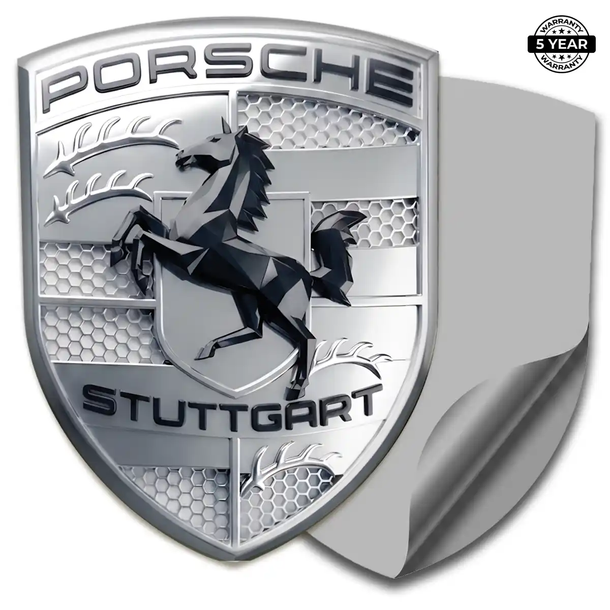 Porsche Resin Domed Sticker Sleek Style