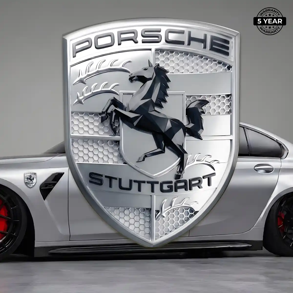 Porsche Resin Domed Sticker Sleek Style