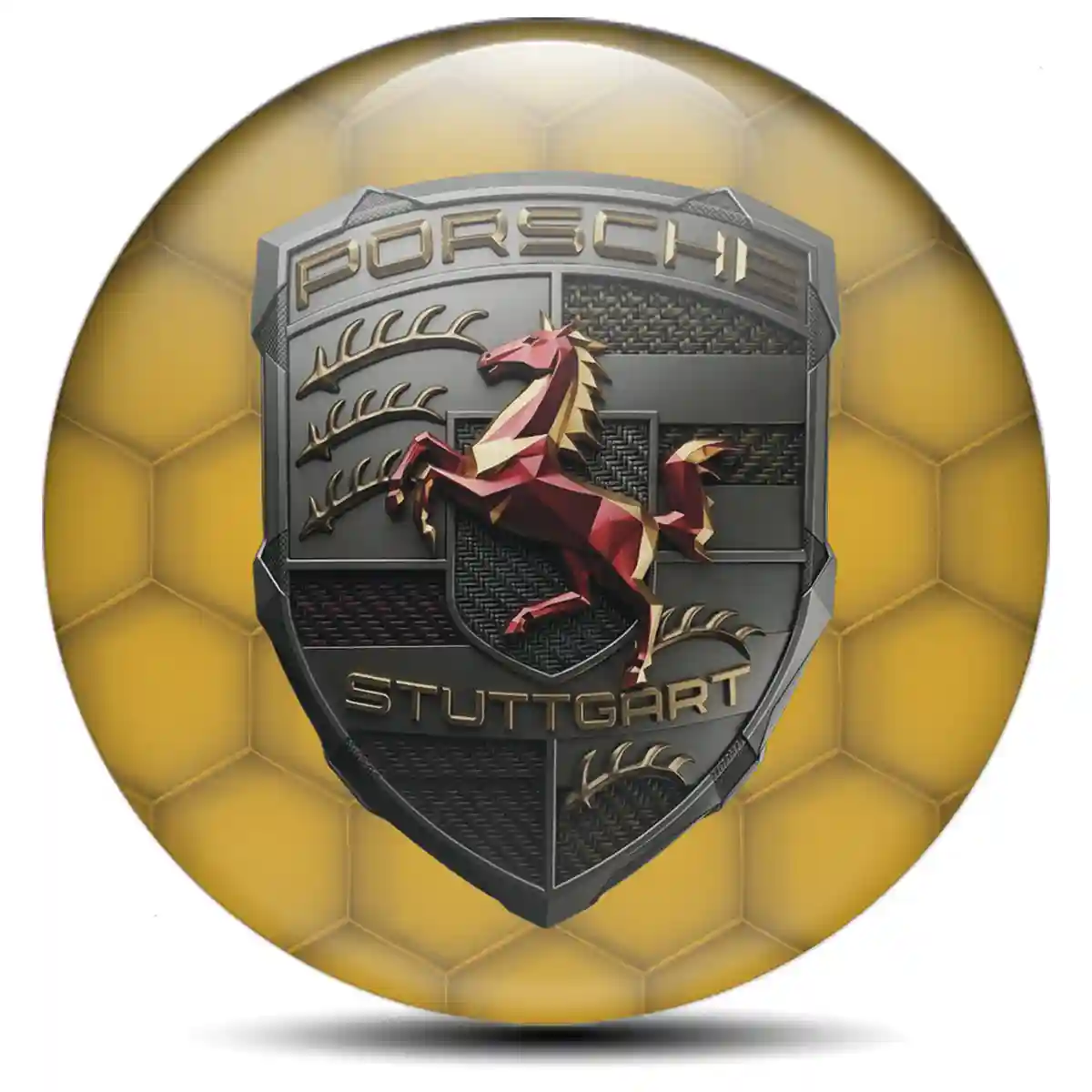 Porsche Silicone Emblem Self-Adhesive Noble Edition