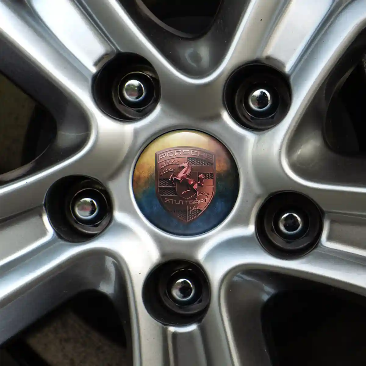 Porsche Silicone Emblem Self-Adhesive Outer Style