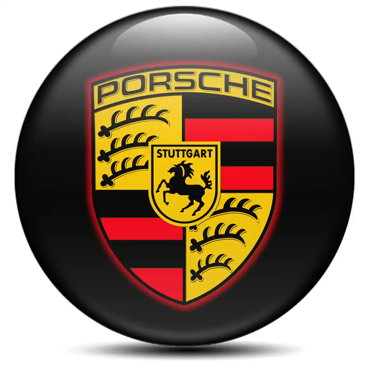 Porsche Silicone Emblem Self-Adhesive Premium Edition