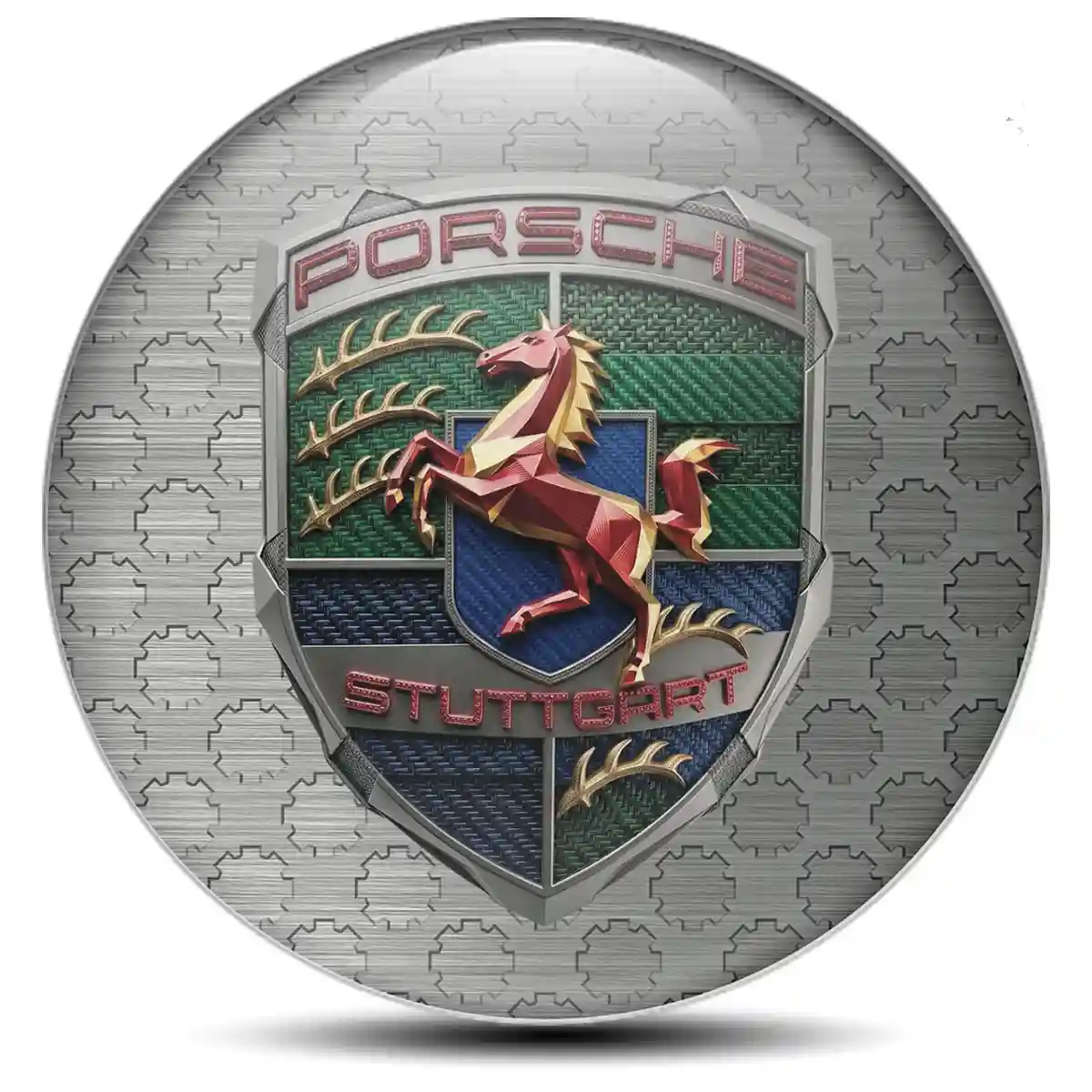 Porsche Silicone Emblem Self-Adhesive Prime Quality