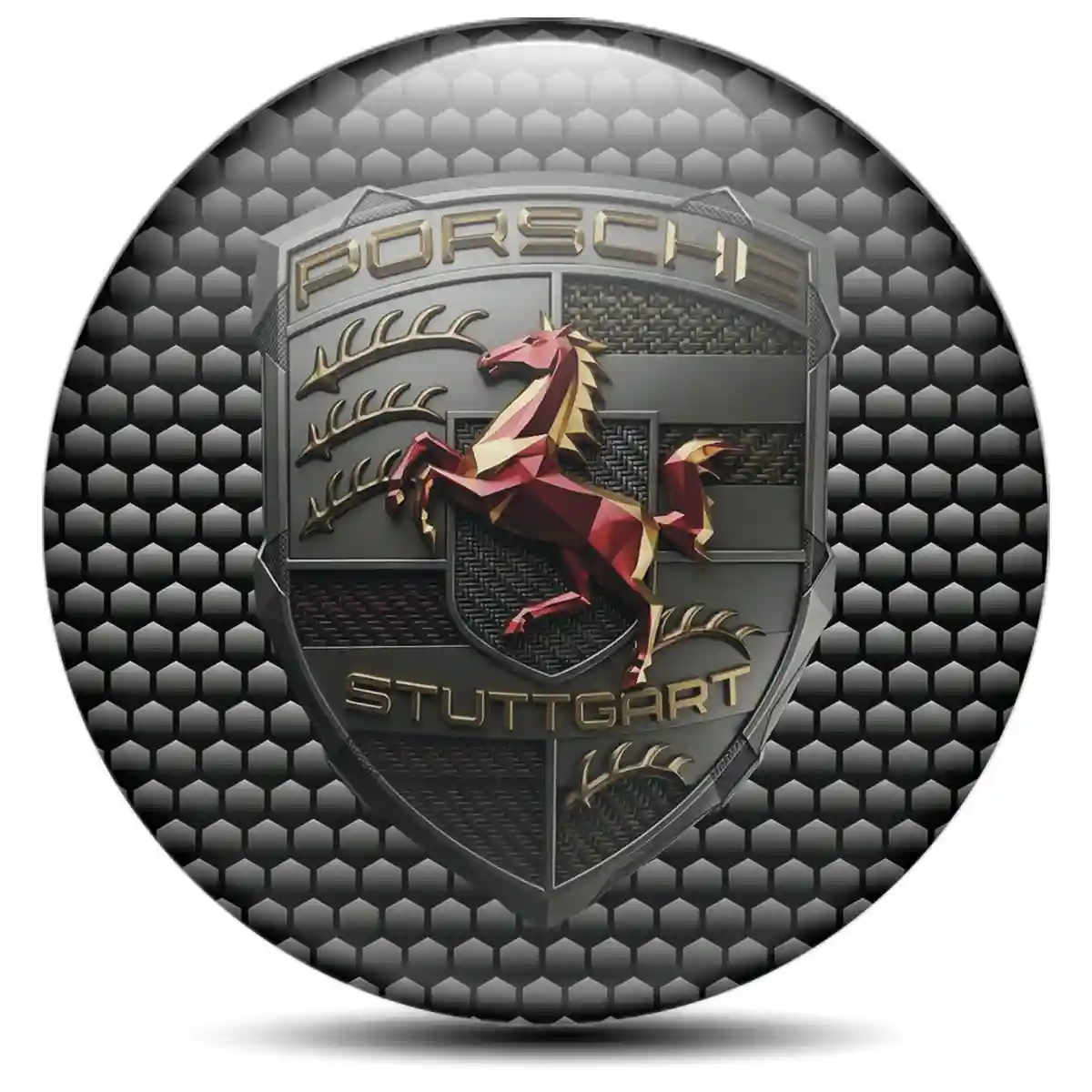 Porsche Silicone Emblem Self-Adhesive Signature Edition