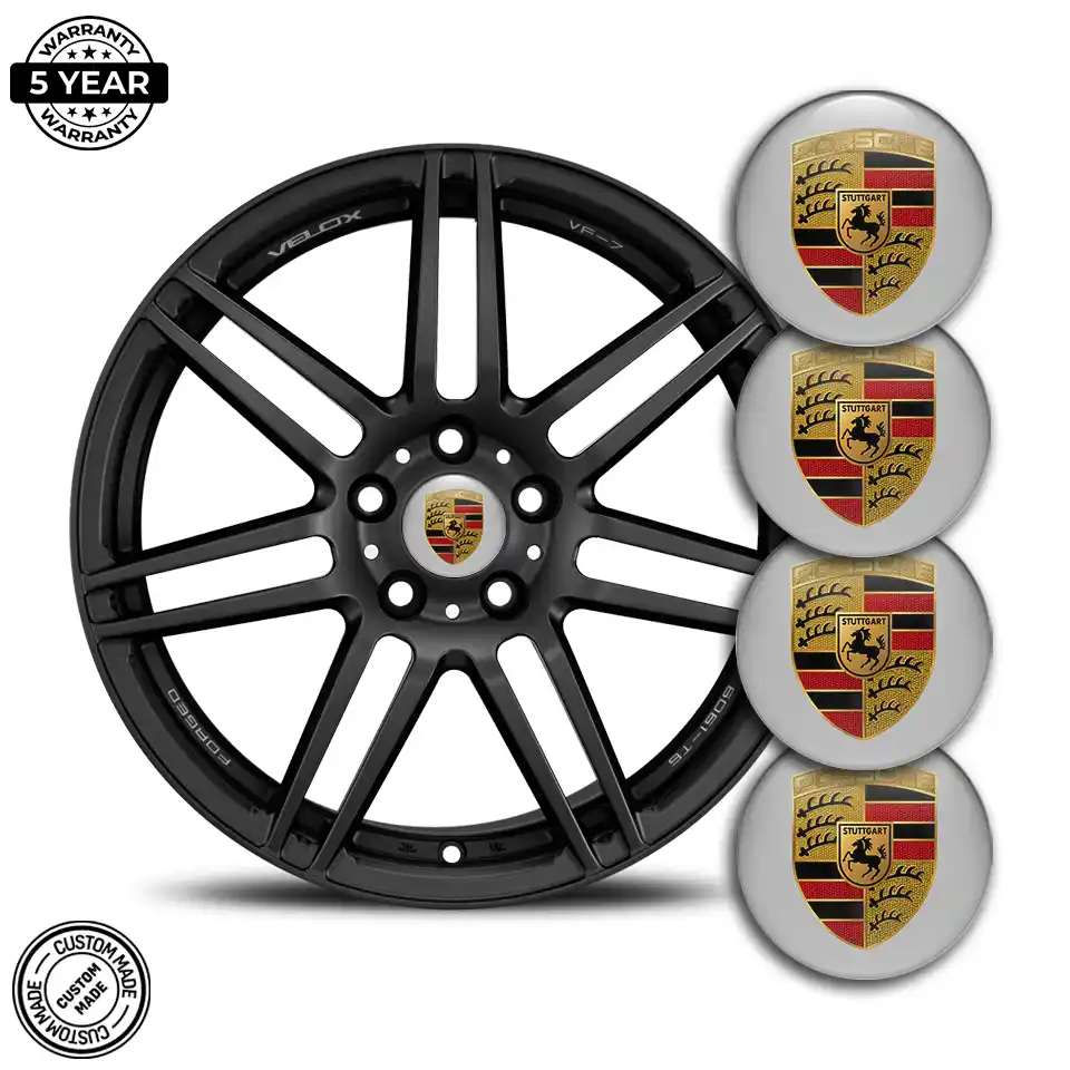Porsche Silicone Emblem Self-Adhesive Stylish Design