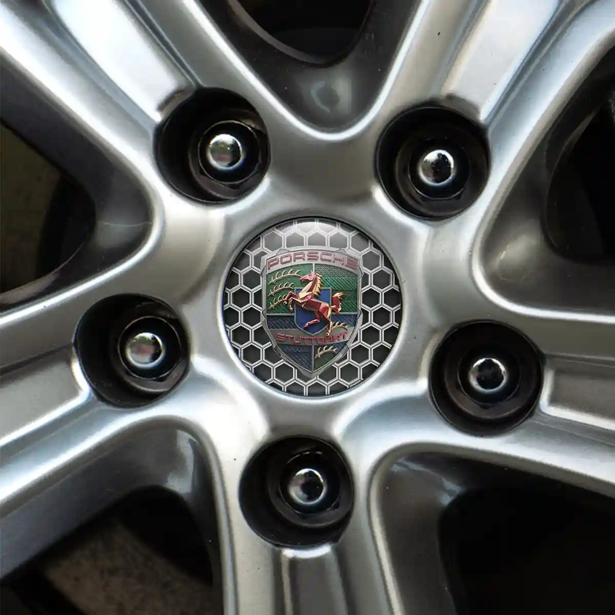 Porsche Silicone Emblem Self-Adhesive Vortex Series