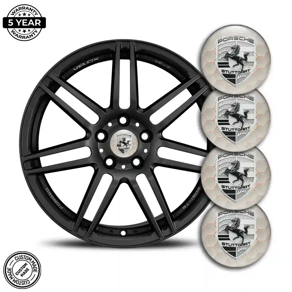 Porsche Silicone Sticker Self-Adhesive Premium Dome