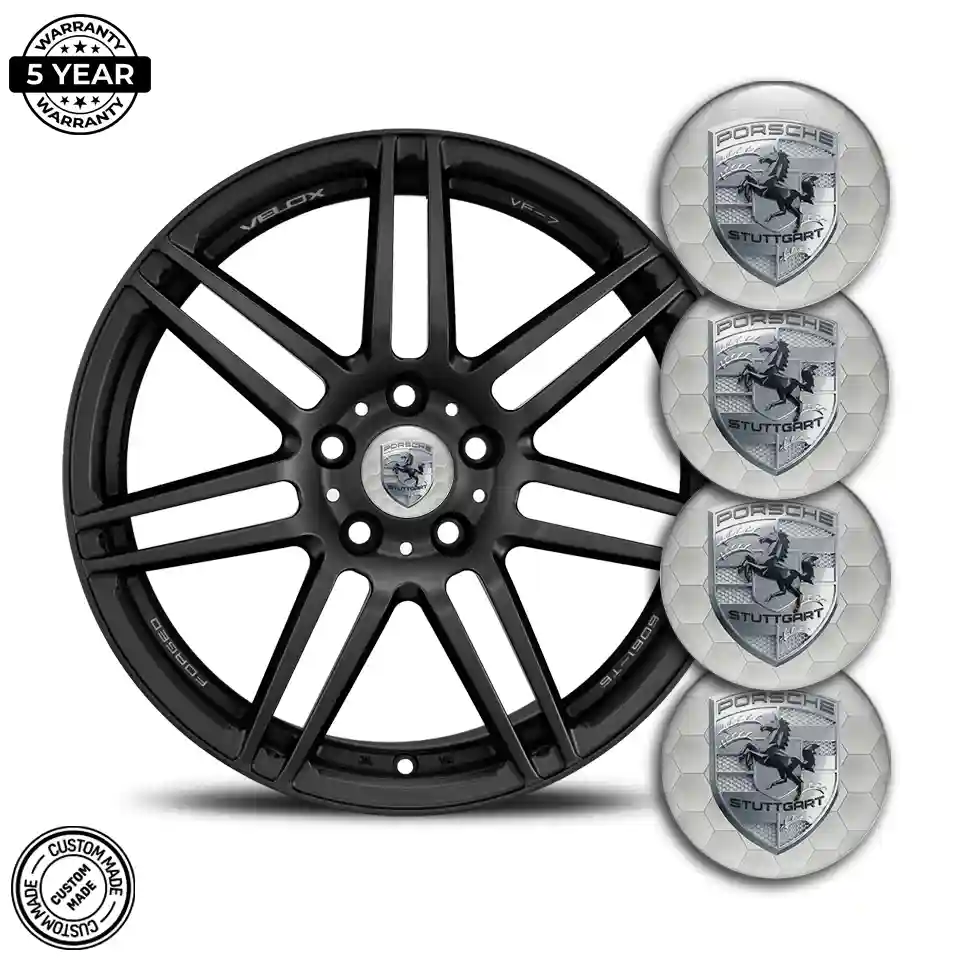 Porsche Silicone Sticker Self-Adhesive Sleek Style