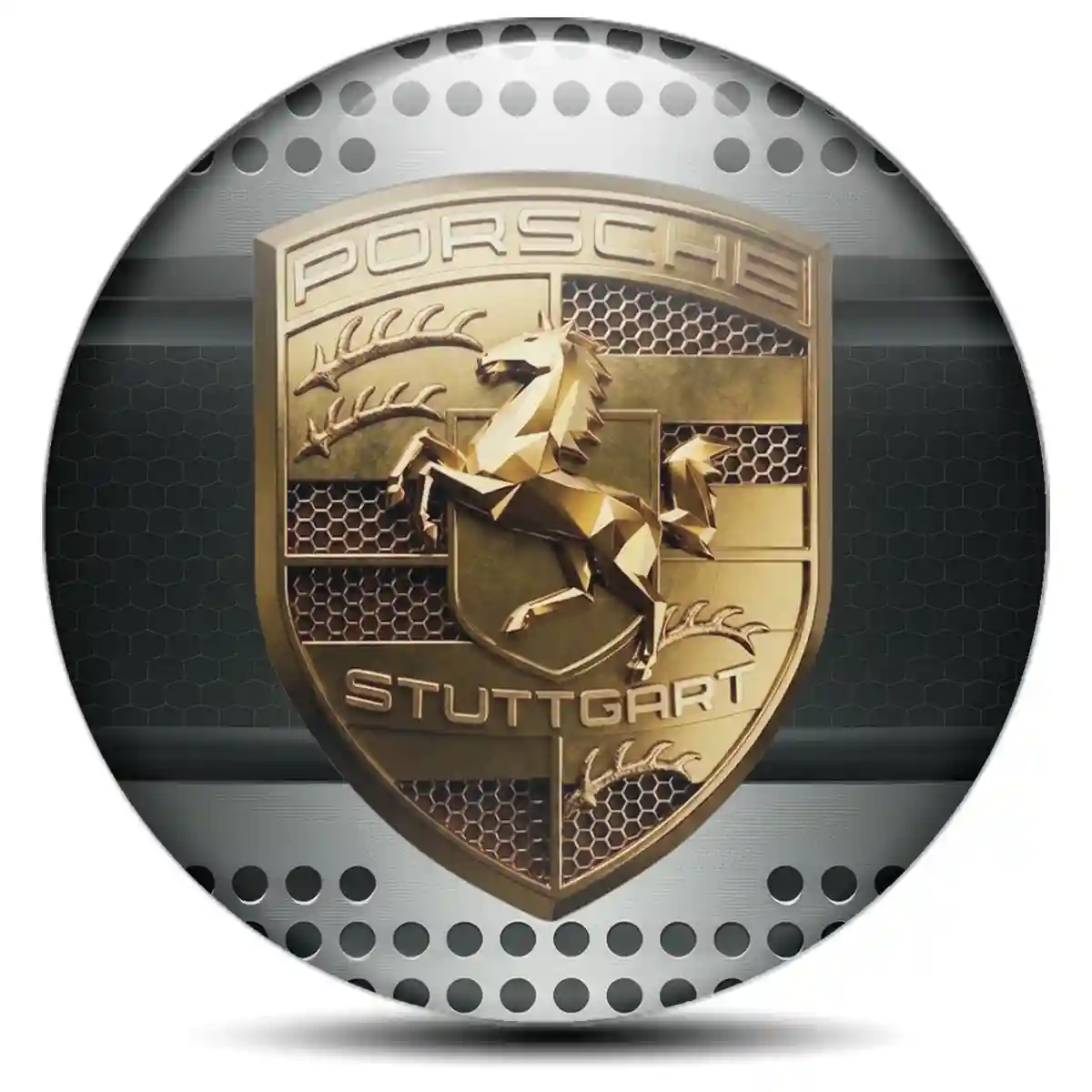 Porsche Sticker Epoxy 3D Gel Interior Luxe