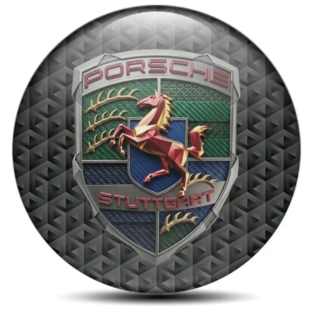 Porsche Sticker Epoxy 3D Gel Outer Style