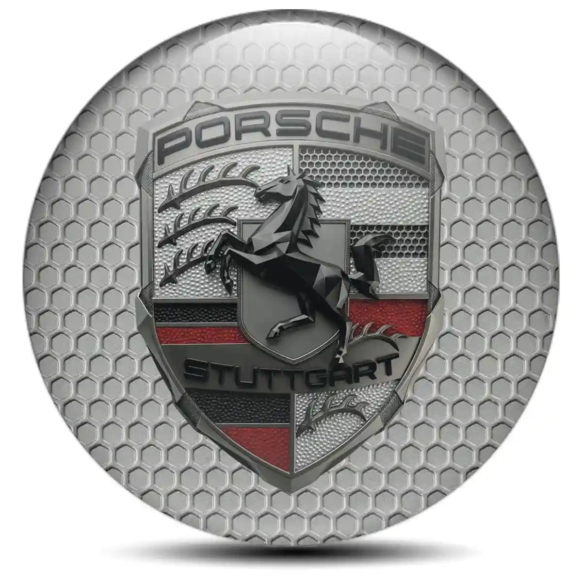 Porsche Sticker Epoxy 3D Gel Premium Dome